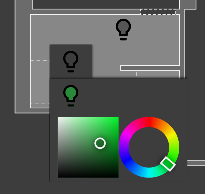 Grouped light button expanded