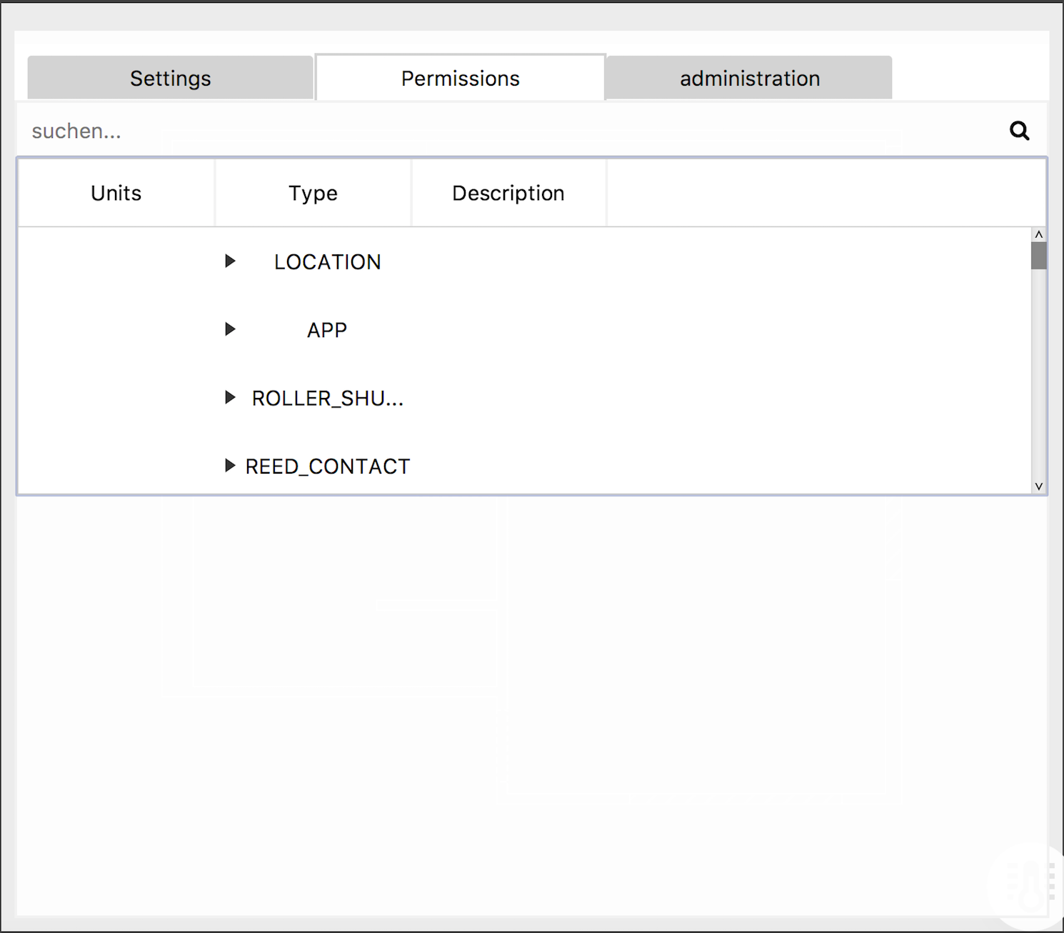 Access Rights Interface