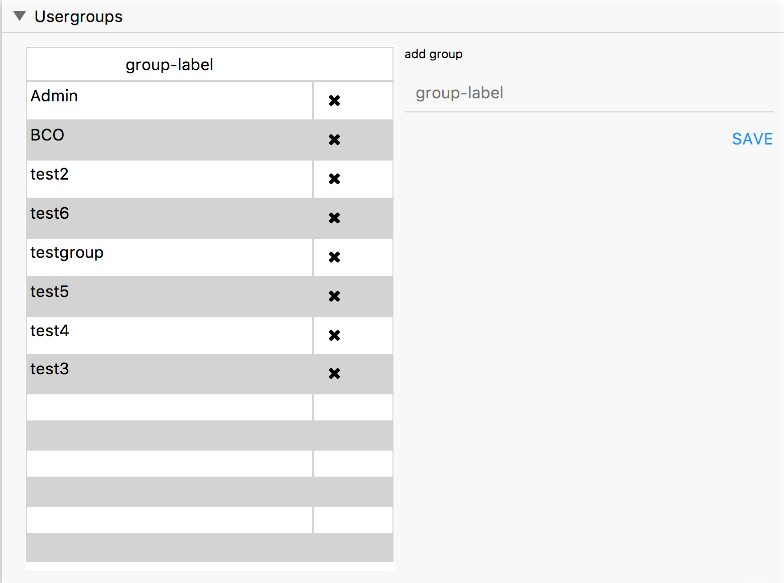 Authorization Groups Interface